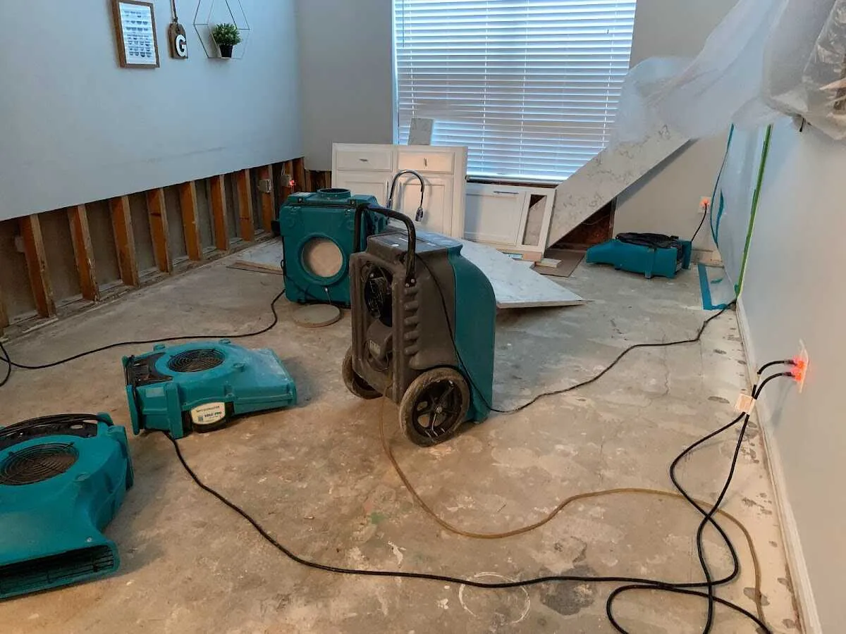 Dehumidifier in flood-cut room for Water Extraction & Removal in East Bridgewater